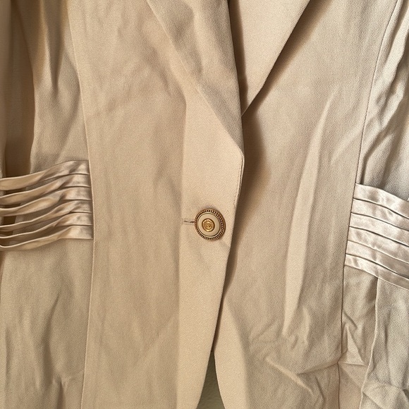 Vintage Dawn Joy Fashions cream fancy button front blazer jacket - Picture 3 of 6
